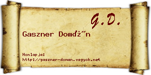 Gaszner Domán névjegykártya